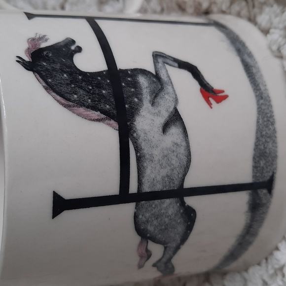 Anthropologie Drawing by Florence Balducci 'H' for Horse w/Red HeelsMonogram Mug - Picture 4 of 8